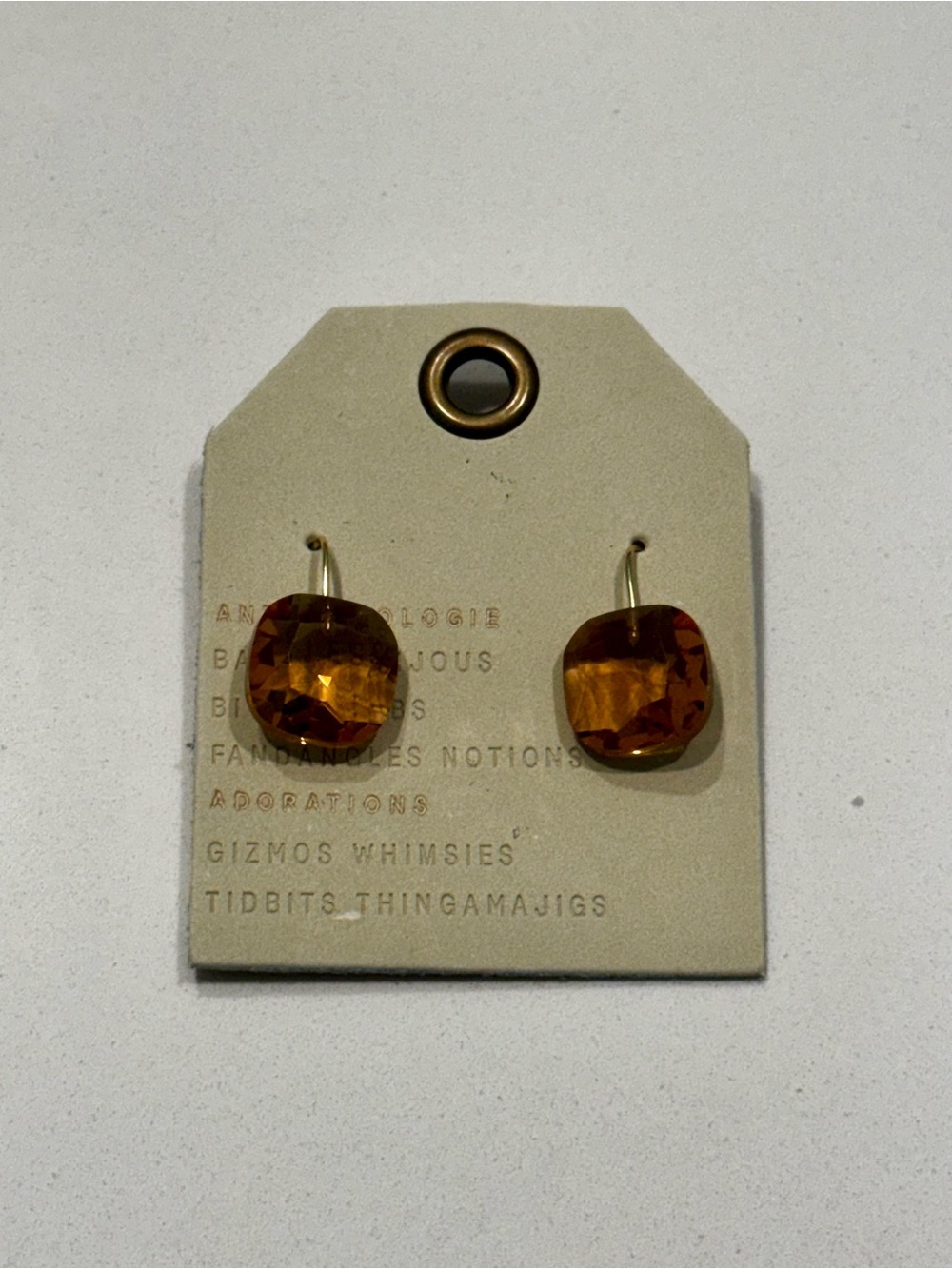 NWT Anthropologie Amber Faceted Drop Earrings